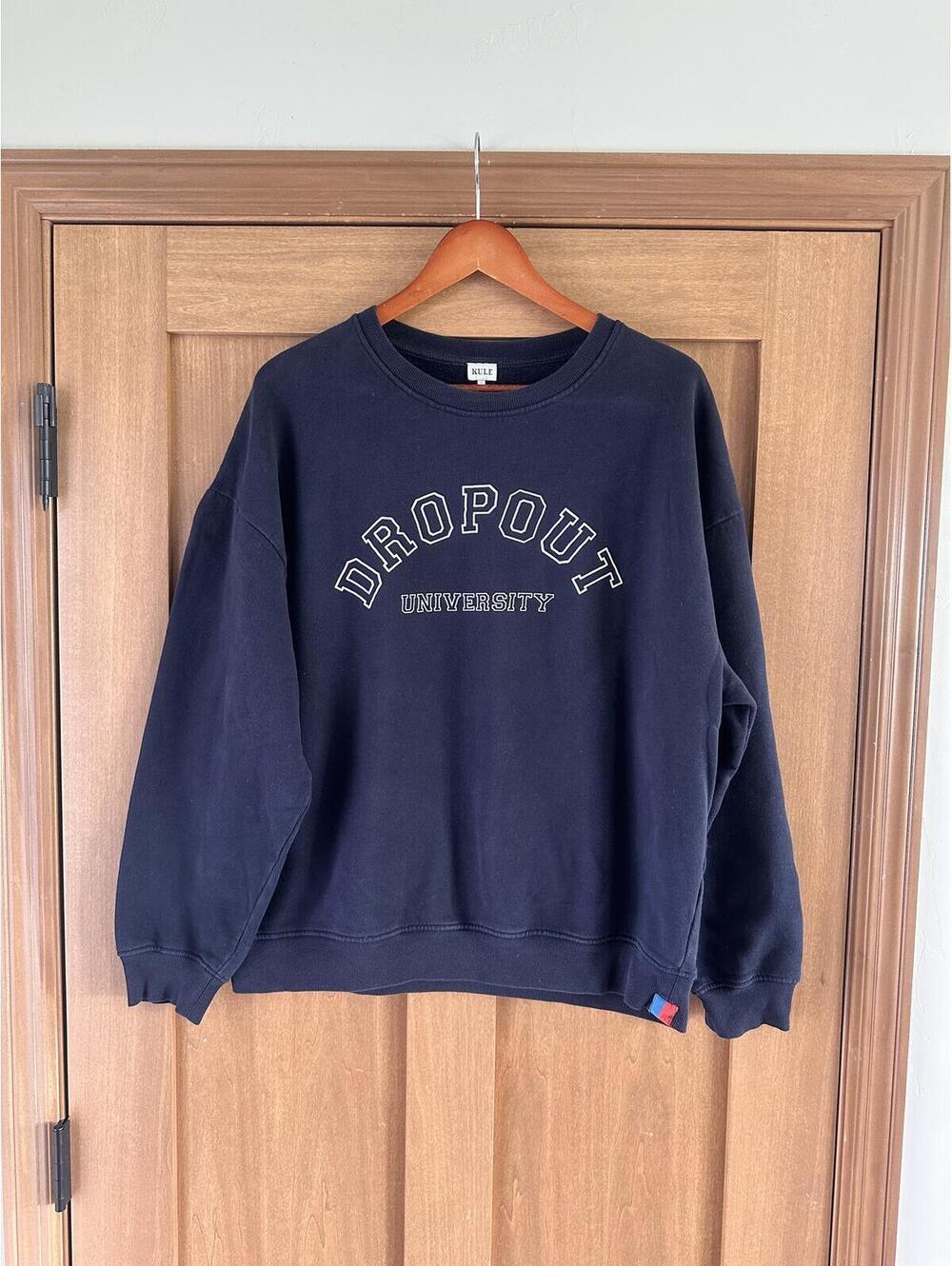 KULE Organic Cotton Raleigh Dropout University Crewneck Sweatshirt Women’s Large - Picture 2 of 11